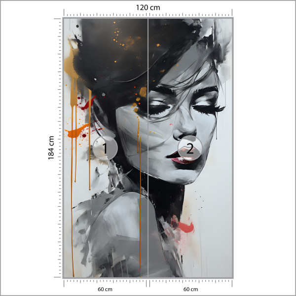 Fototapeta Portret Kobiety W Abstrakcyjnym Stylu 120x184cm, 1288359
