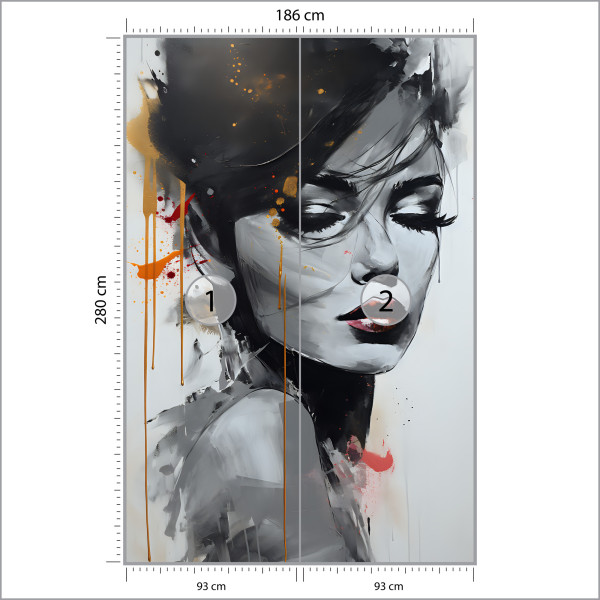 Fototapeta Portret Kobiety W Abstrakcyjnym Stylu 186x280cm, 1288491