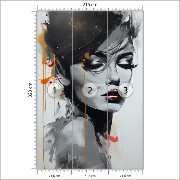 Fototapeta Portret Kobiety W Abstrakcyjnym Stylu 215x320cm, 1288517