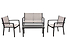 Inny kolor wybarwienia: zestaw mebli ogrodowych stalowych z textilene stolik sofa + 2 fotele szare