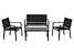 Inny kolor wybarwienia: zestaw mebli ogrodowych stalowych z textilene stolik sofa + 2 fotele czarne