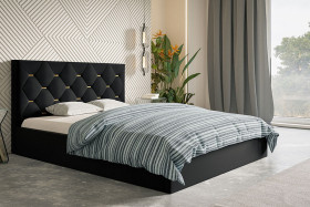 Łóżko tapicerowane SIM 4, 120x200 - Czarne