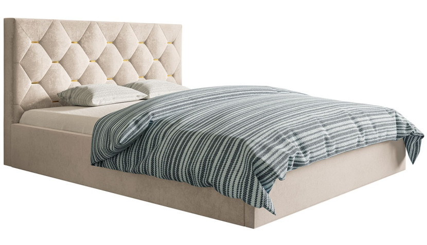 Łóżko tapicerowane SIM 4, 180x200 - Beżowe, 1297835