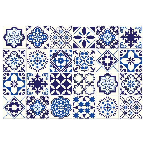 Naklejki Laminowane Na Płytki Mozaika Marokańska Zestaw, 1301037