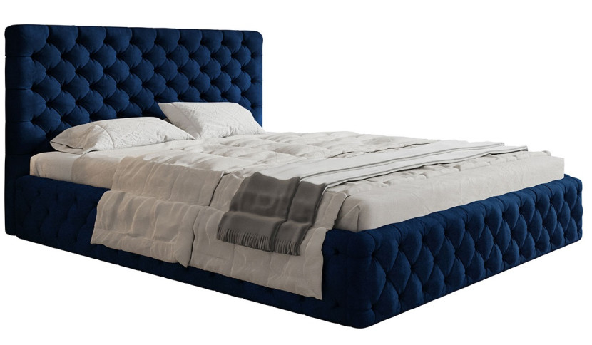 Łóżko tapicerowane SIM 8, 180x200 - Granatowe, 1301546