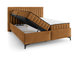 łóżko kontynentalne Joy 160x200 z pojemnikami brązowe