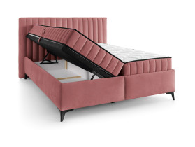 łóżko kontynentalne Joy 180x200 z pojemnikami różowe