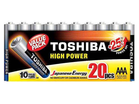 alkaiczne baterie AAA LR03 Toshiba, 134087