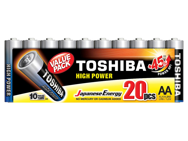 alkaiczne baterie AA LR06 Toshiba, 134802