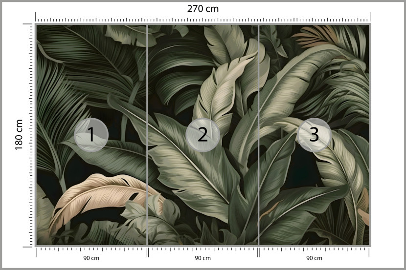 Fototapeta Tropikalne LIŚCIE Bananowca 3D 270x180cm, 1350931