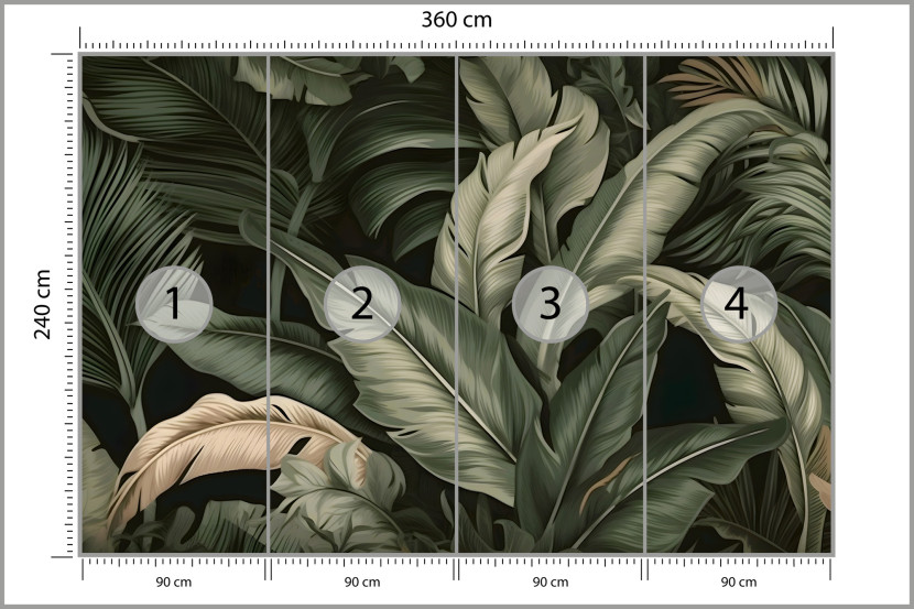 Fototapeta Tropikalne LIŚCIE Bananowca 3D 360x240cm, 1352859