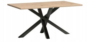 Dąb Artisan STÓŁ ROZKŁADANY 160-240-260 CAMPA metalowe nogi