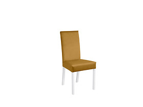 krzesło tapicerowane Campel żółte z białym