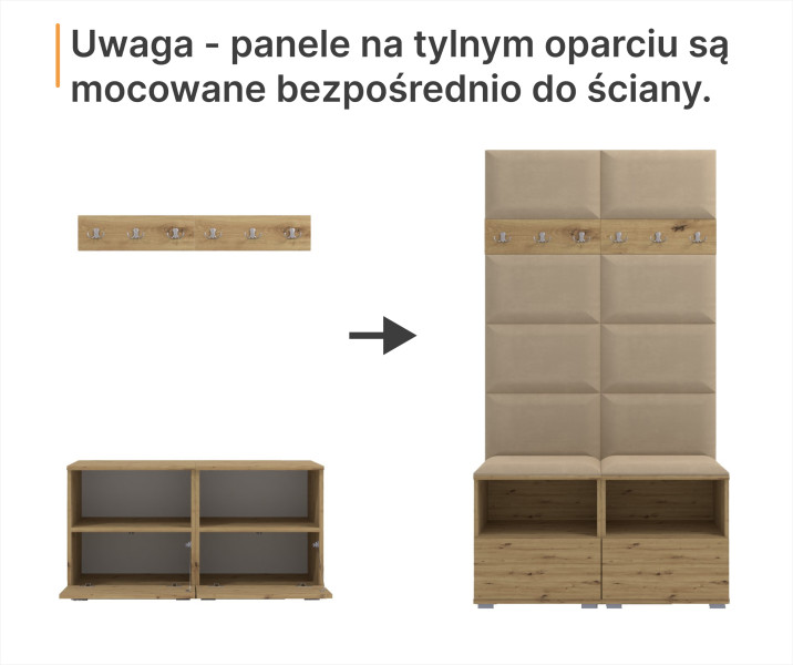 Garderoba do przedpokoju Nela II - kolor dąb artisan, 1395489
