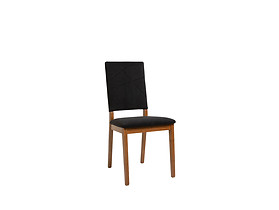 krzesło tapicerowane Forn czarny welur/dąb stirling