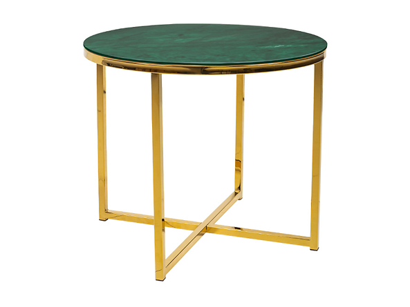 stolik Ditra, Kolor wybarwienia zielony/złoty, 145136