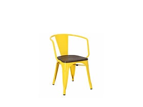 krzesło żółty/sosna szczotkowana Paris Arma Wood