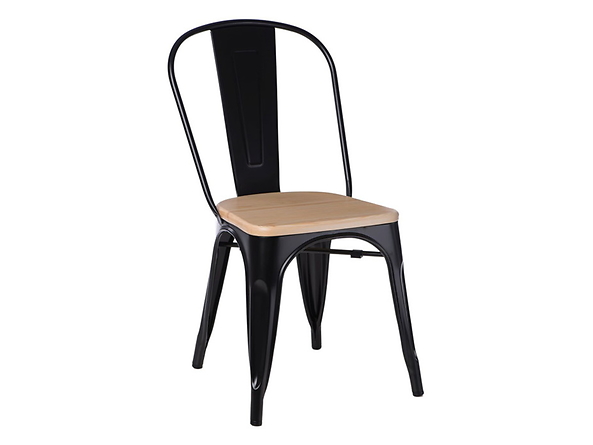 krzesło czarny/sosna naturalna Paris Wood, 145437