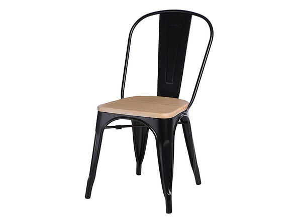 krzesło czarny/sosna naturalna Paris Wood, 145438