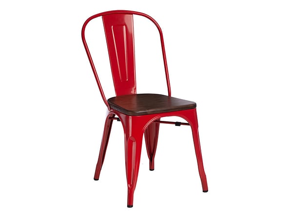 krzesło czerwony/sosna orzech Paris Wood, 145452