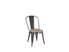 krzesło metal/sosna naturalna Paris Wood