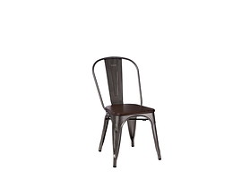krzesło metal/sosna orzech Paris Wood
