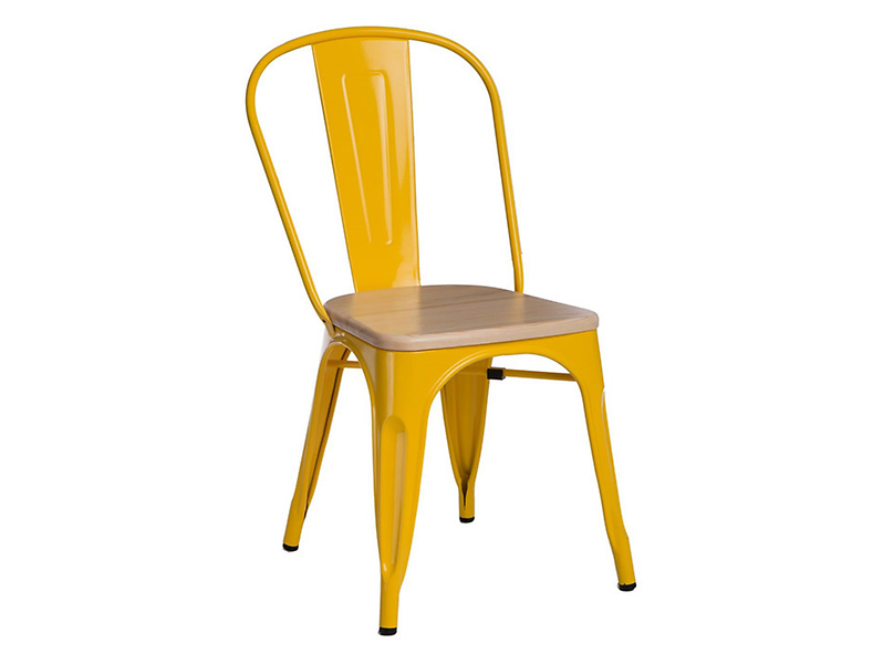 krzesło żółty/sosna naturalna Paris Wood, 145498