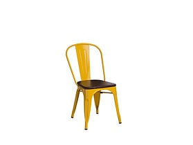 krzesło żółty/sosna orzech Paris Wood