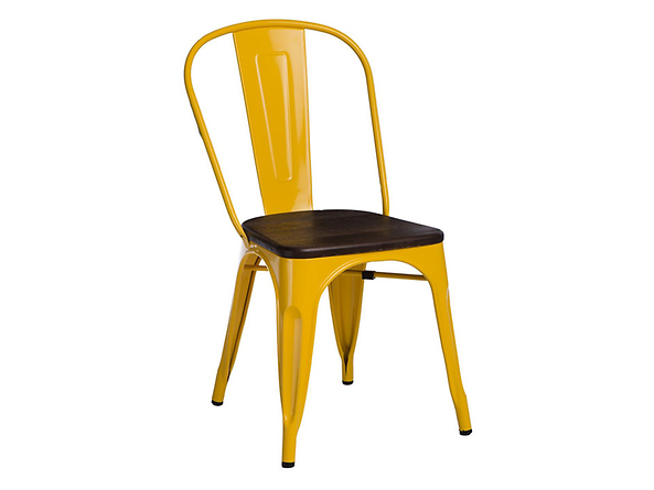 krzesło żółty/sosna szczotkowana Paris Wood, 145504