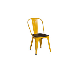 krzesło żółty/sosna szczotkowana Paris Wood