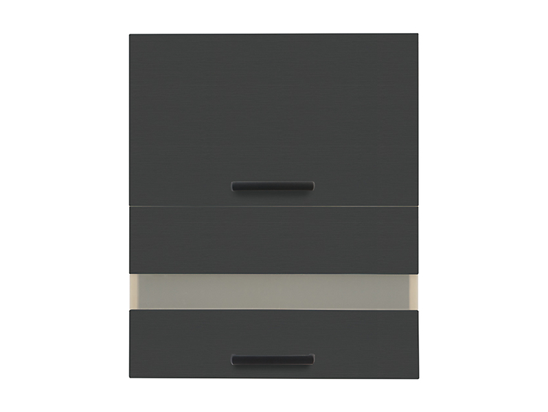 szafka kuchenna górna Semi Line 60 cm dwudrzwiowa z witryną czarny wulkaniczny, 146013