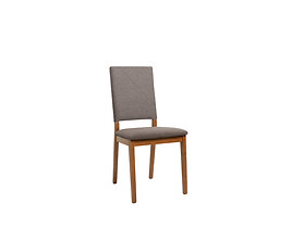 krzesło tapicerowane Forn szare/dąb stirling