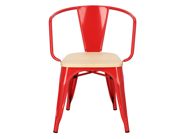 krzesło czerwony/sosna naturalna Paris Arms Wood, 152191