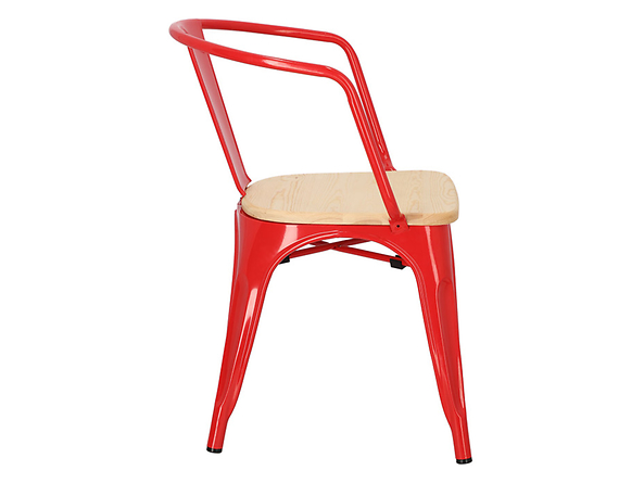 krzesło czerwony/sosna naturalna Paris Arms Wood, 152193