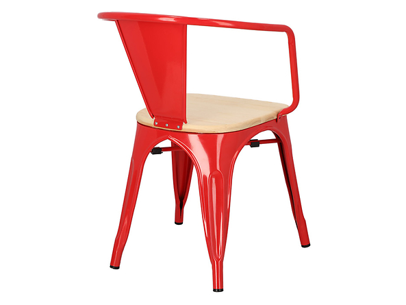 krzesło czerwony/sosna naturalna Paris Arms Wood, 152195