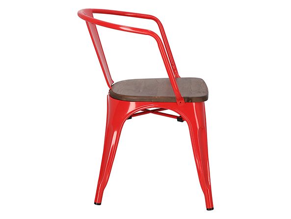 krzesło czerwony/sosna orzech Paris Arms Wood, 152201