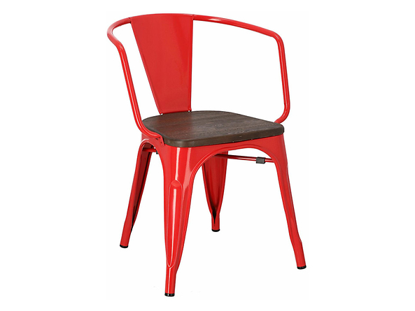 krzesło czerwony/sosna szczotkowana Paris Arms Wood, 152206