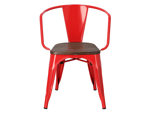 krzesło czerwony/sosna szczotkowana Paris Arms Wood, 152207