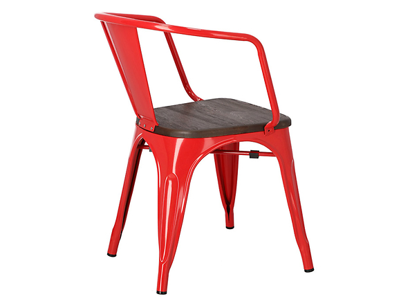 krzesło czerwony/sosna szczotkowana Paris Arms Wood, 152210