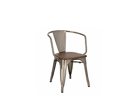 krzesło metal/sosna orzech Paris Arms Wood