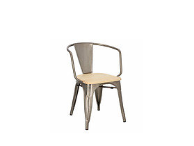 krzesło metal/sosna naturalna Paris Arms Wood