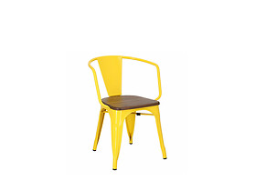 krzesło żółty/sosna orzech Paris Arma Wood
