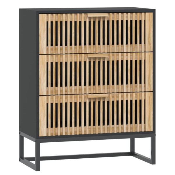 Komoda Czarny 60 x 30 x 75 cm Materiał drewnopochodny vidaXL, 1530582