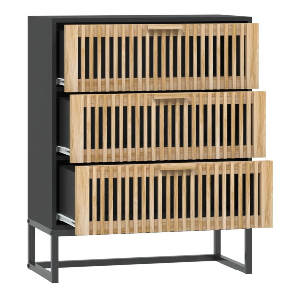Komoda Czarny 60 x 30 x 75 cm Materiał drewnopochodny vidaXL, 1530587