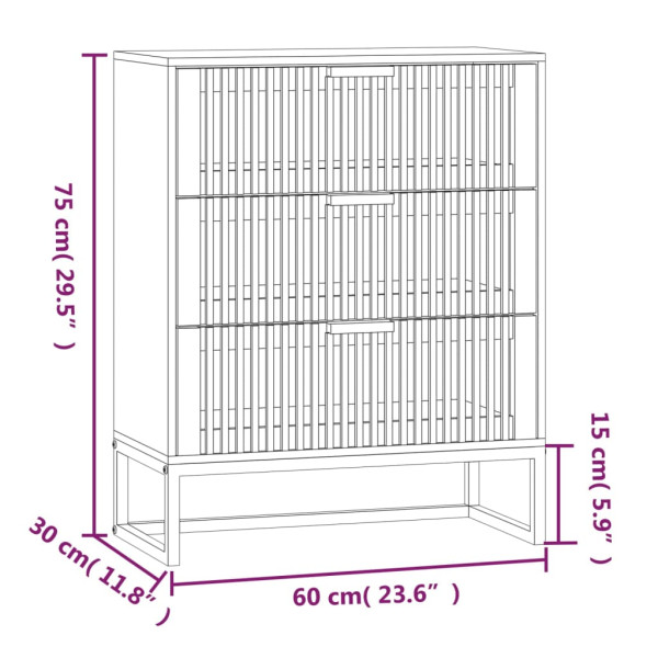 Komoda Czarny 60 x 30 x 75 cm Materiał drewnopochodny vidaXL, 1530588