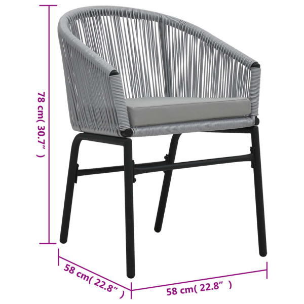 Zestaw mebli ogrodowych Szary 40 x 40 x 48 cm Polietylen vidaXL, 1559696