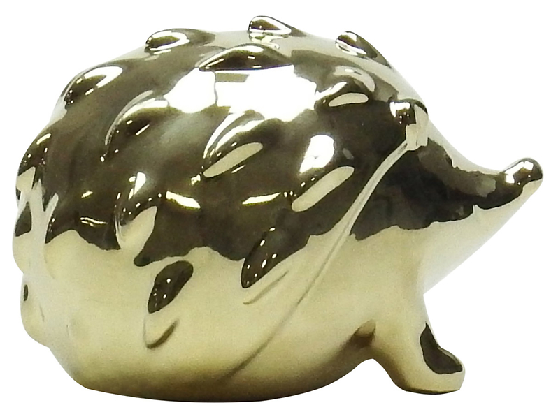 Figurka jeż ceramiczna złota, 157899