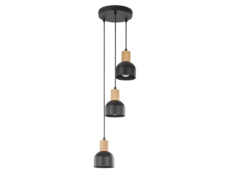 Lampa wisząca Cairo 3-punktowa metalowa czarna, 1594974