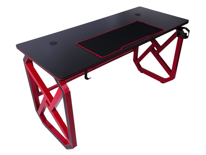 biurko gamingowe Red Frag 140x60 czerwono-czarne, 175167