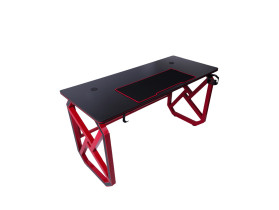biurko gamingowe Red Frag 140x60 czerwono-czarne